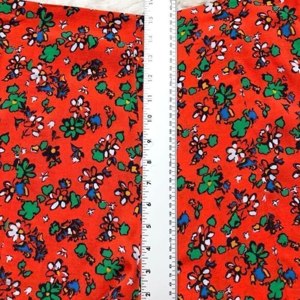 Topshop Ditsy Orange Floral High Waisted Loose Shorts Size 10 - Picture 5 of 8